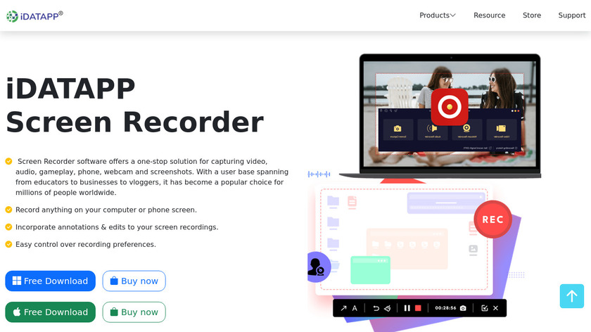 iDATAPP Screen Recorder Landing Page