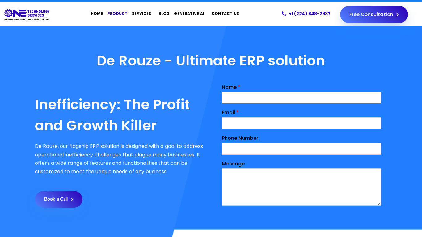 De Rouze by One Technology Services Landing page