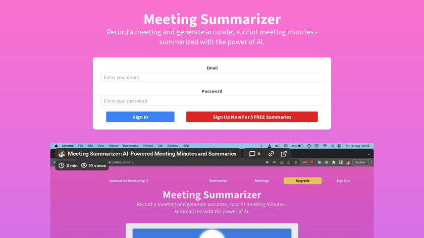 AI Meeting Summarizer Landing Page