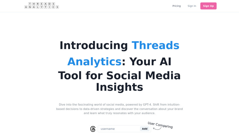 Meta Threads Analytics Landing Page