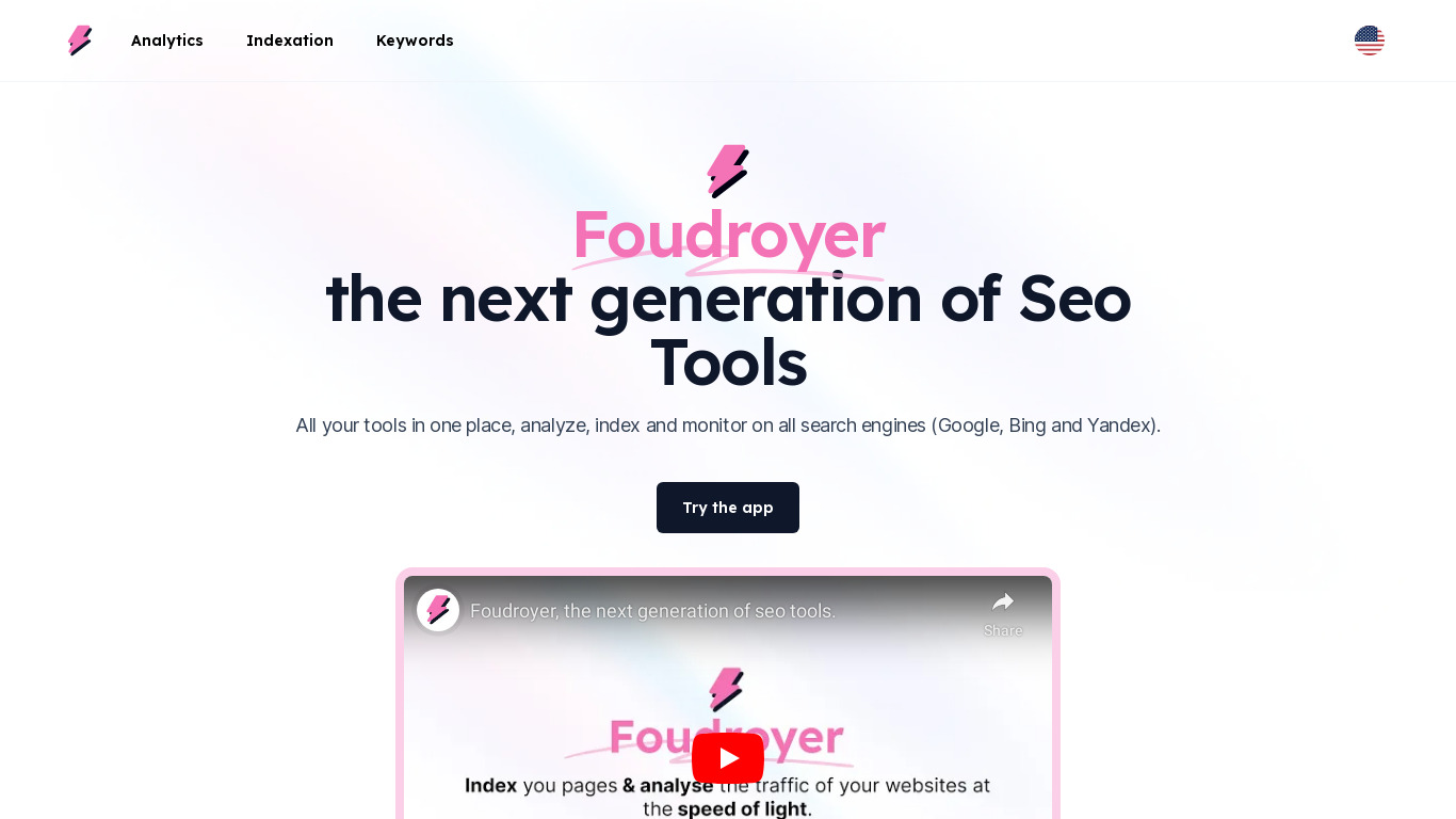 Foudroyer Landing page
