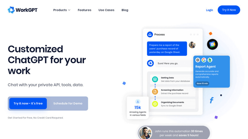 WorkGPT: Combination of ChatGPT & Zapier Landing Page
