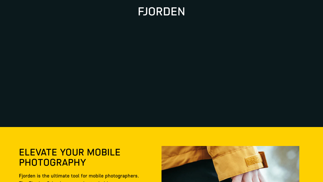Fjorden Camera Landing page
