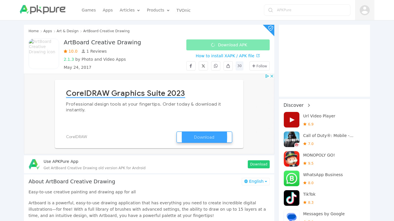 ArtBoard Creative Drawing Landing page
