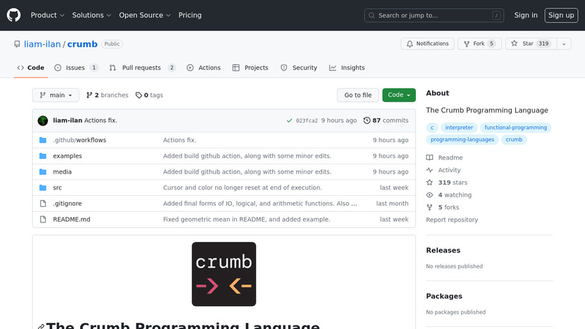 Crumb Landing Page