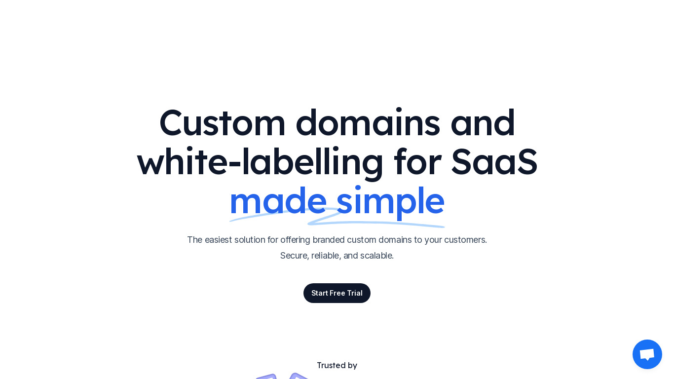 SaaS Custom Domains Landing page