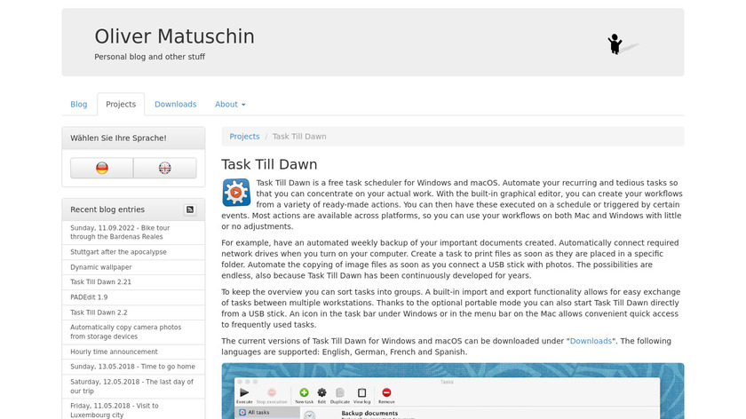 Task Till Dawn Landing Page