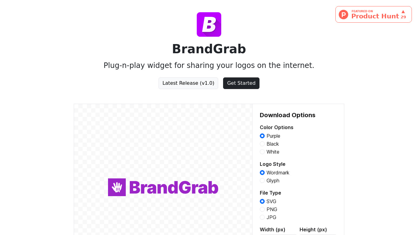 BrandGrab Landing page