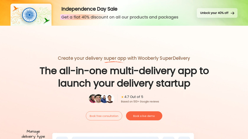 Wooberly SuperDelivery Landing Page