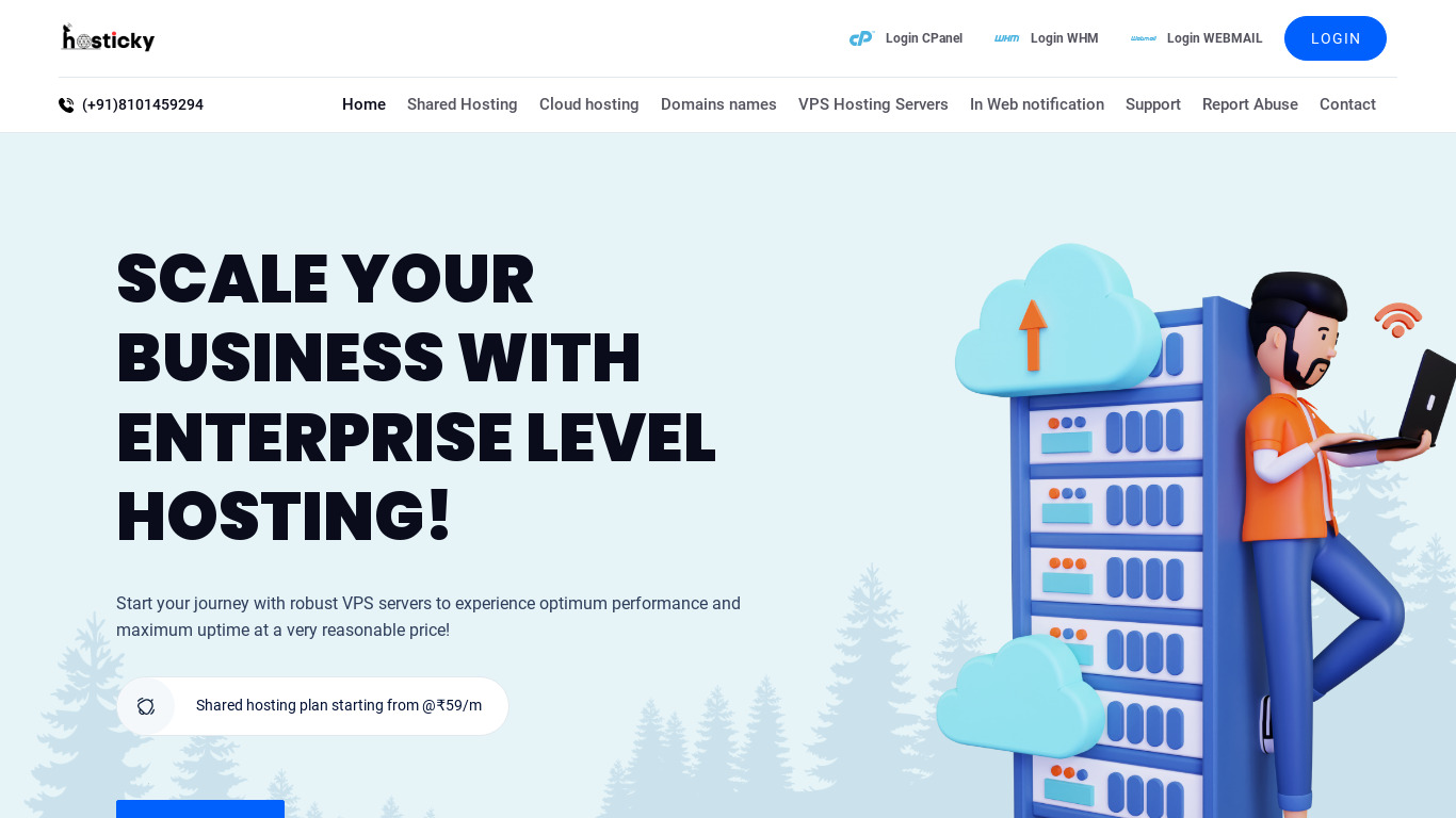 Hosticky Landing page