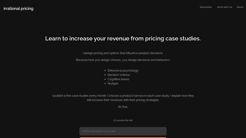 Irrational Pricing Landing Page