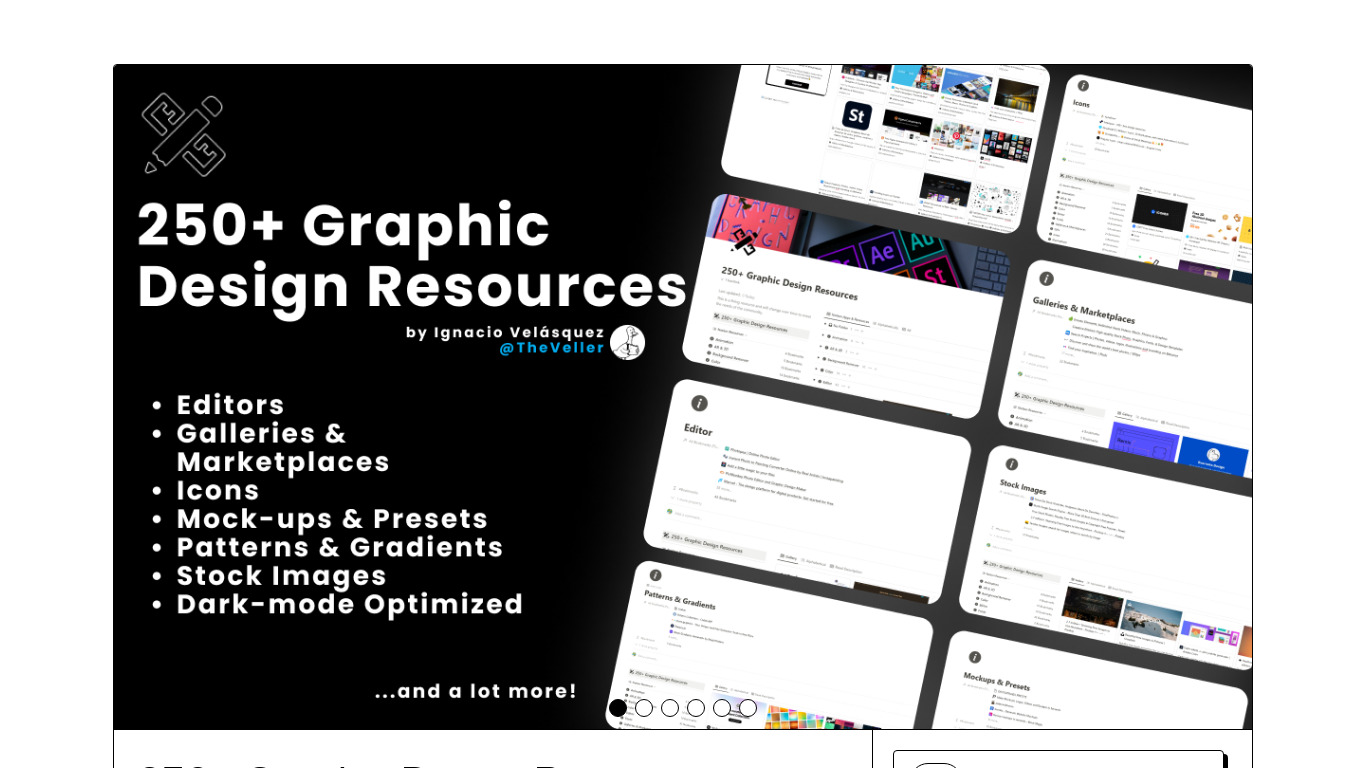 250+ Graphic Design Resources Landing page