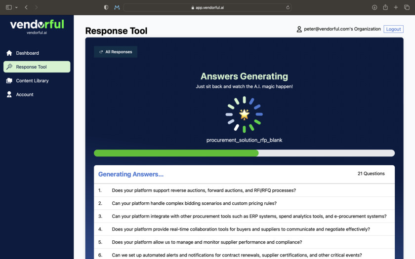 VendorfulAI Landing Page