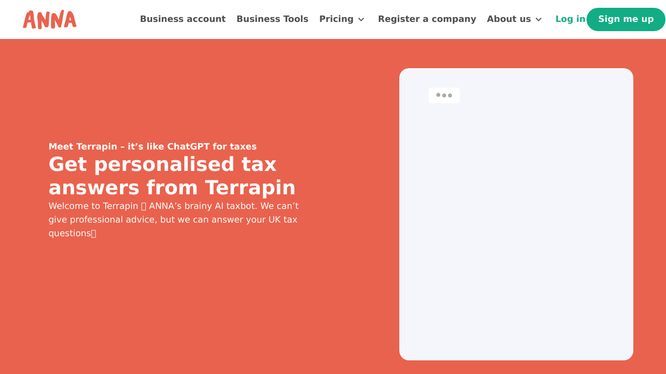 Tax Terrapin Landing page