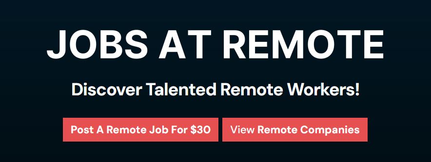 JOBS AT REMOTE Landing page