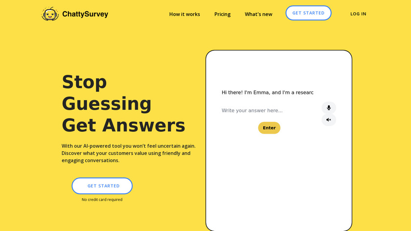 ChattySurvey Landing Page