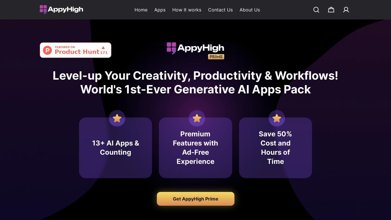 AppyHigh Prime Landing page