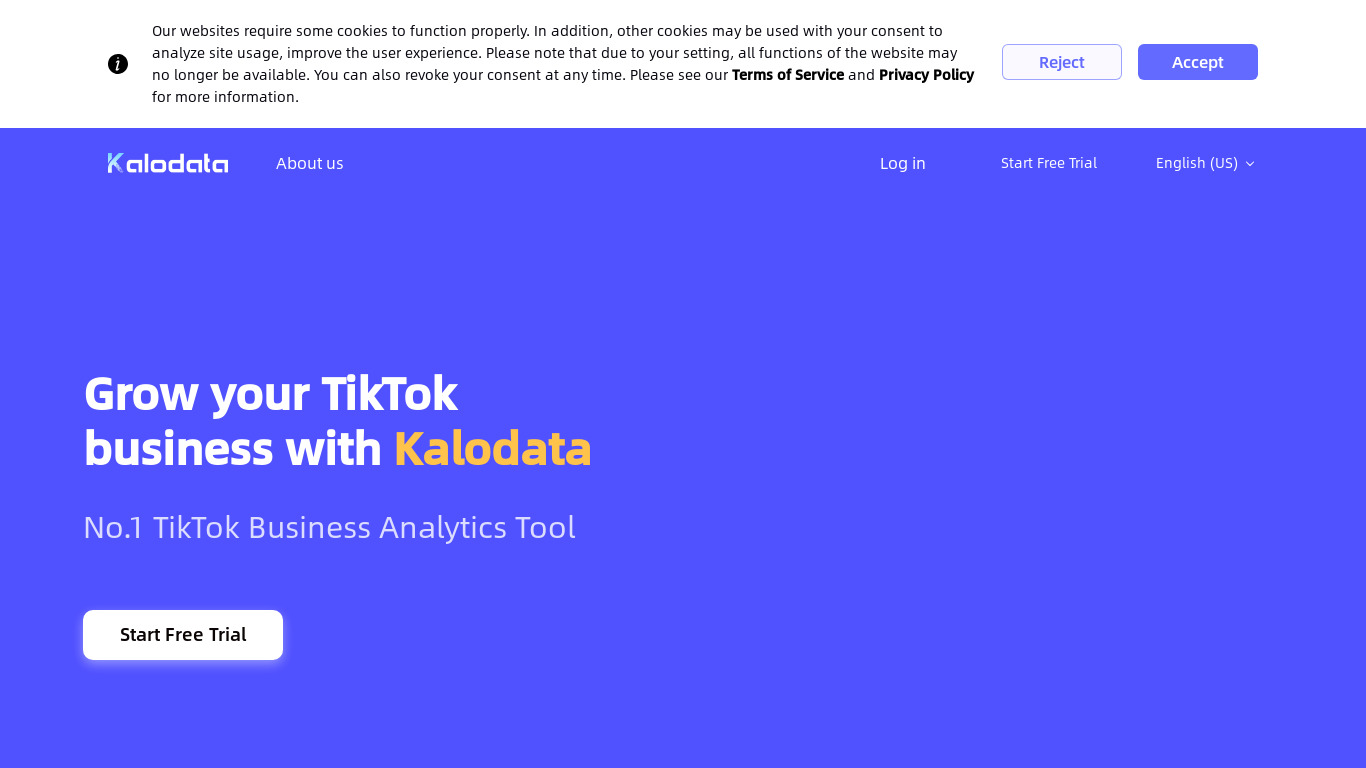 Kalodata Landing page