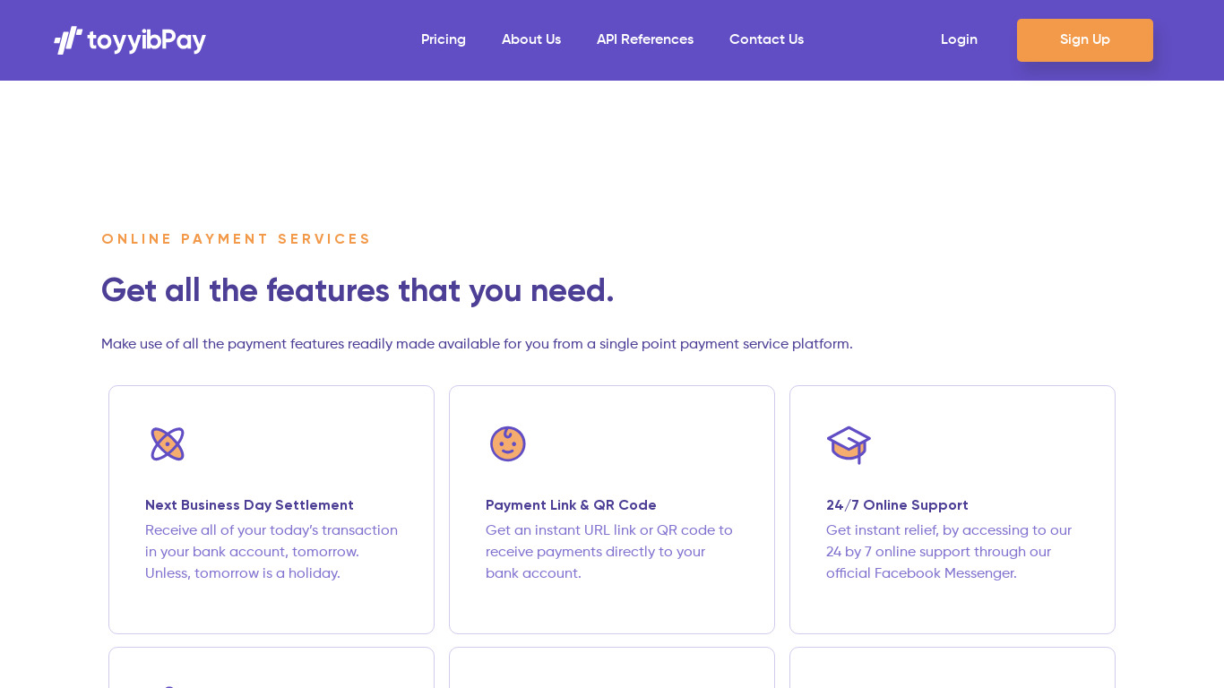 toyyibPay Landing page