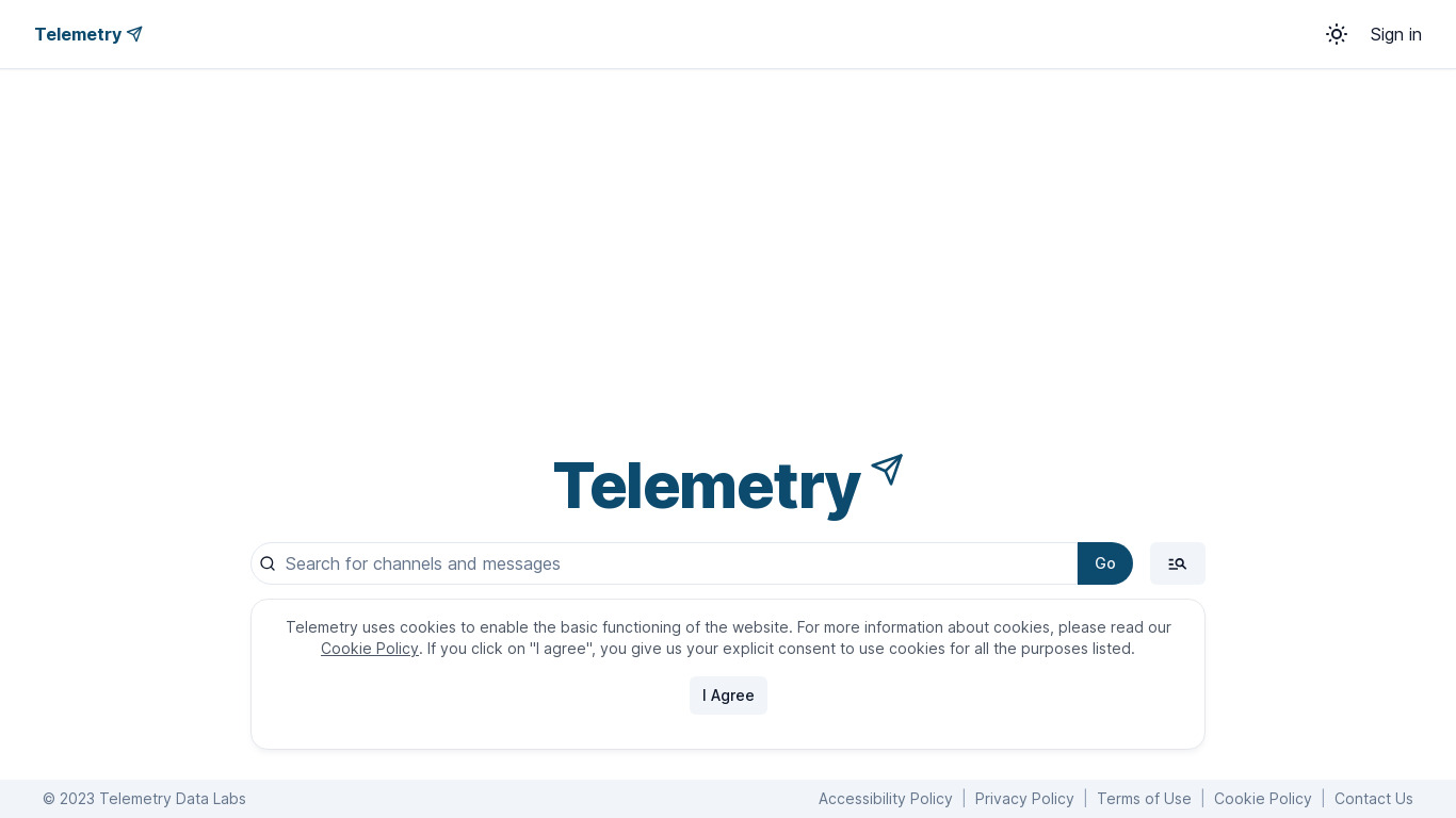 Telemetry Landing page