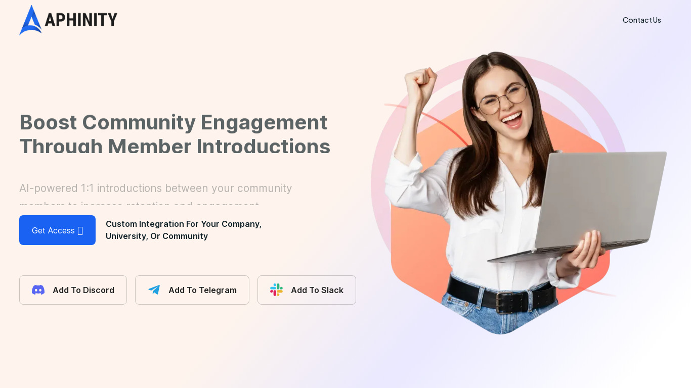 Aphinity AI Landing page