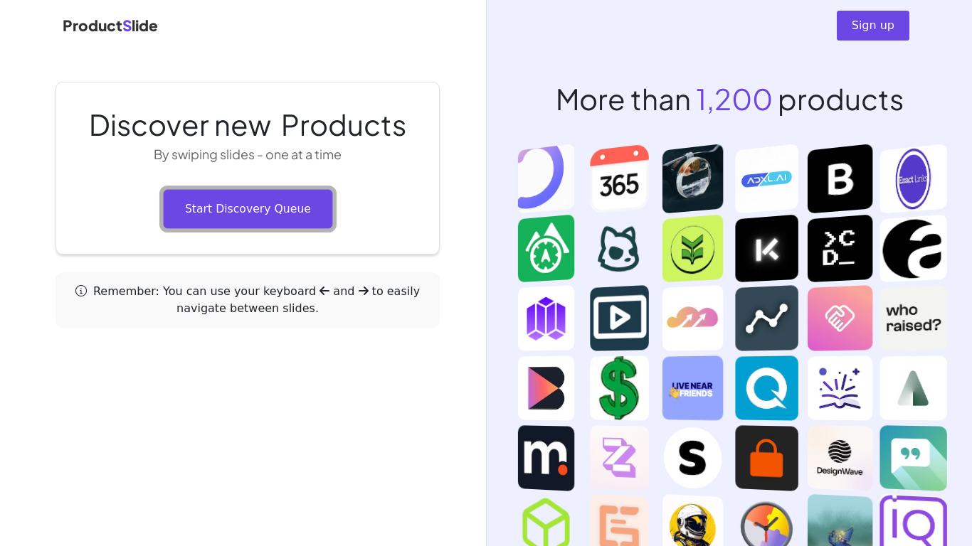 ProductSlide Landing page