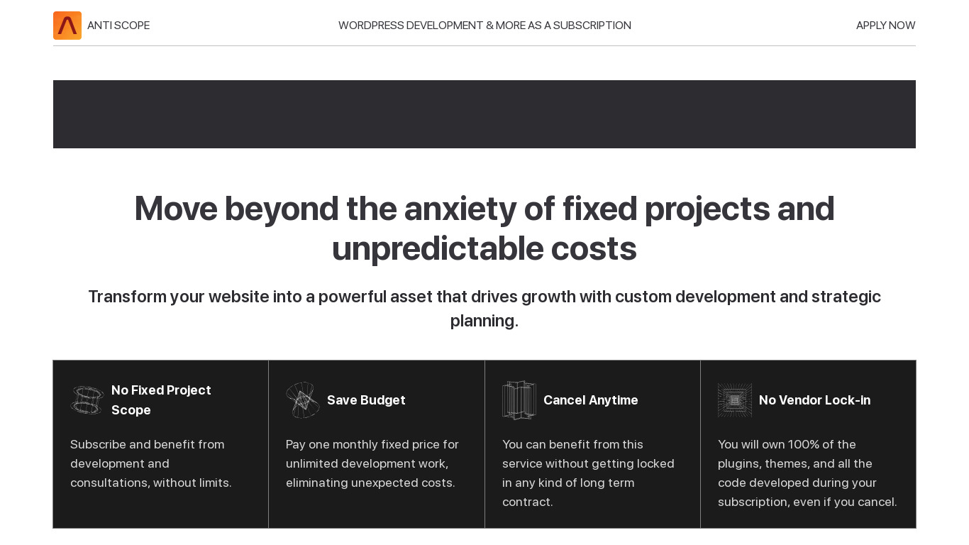 Anti Scope Landing page
