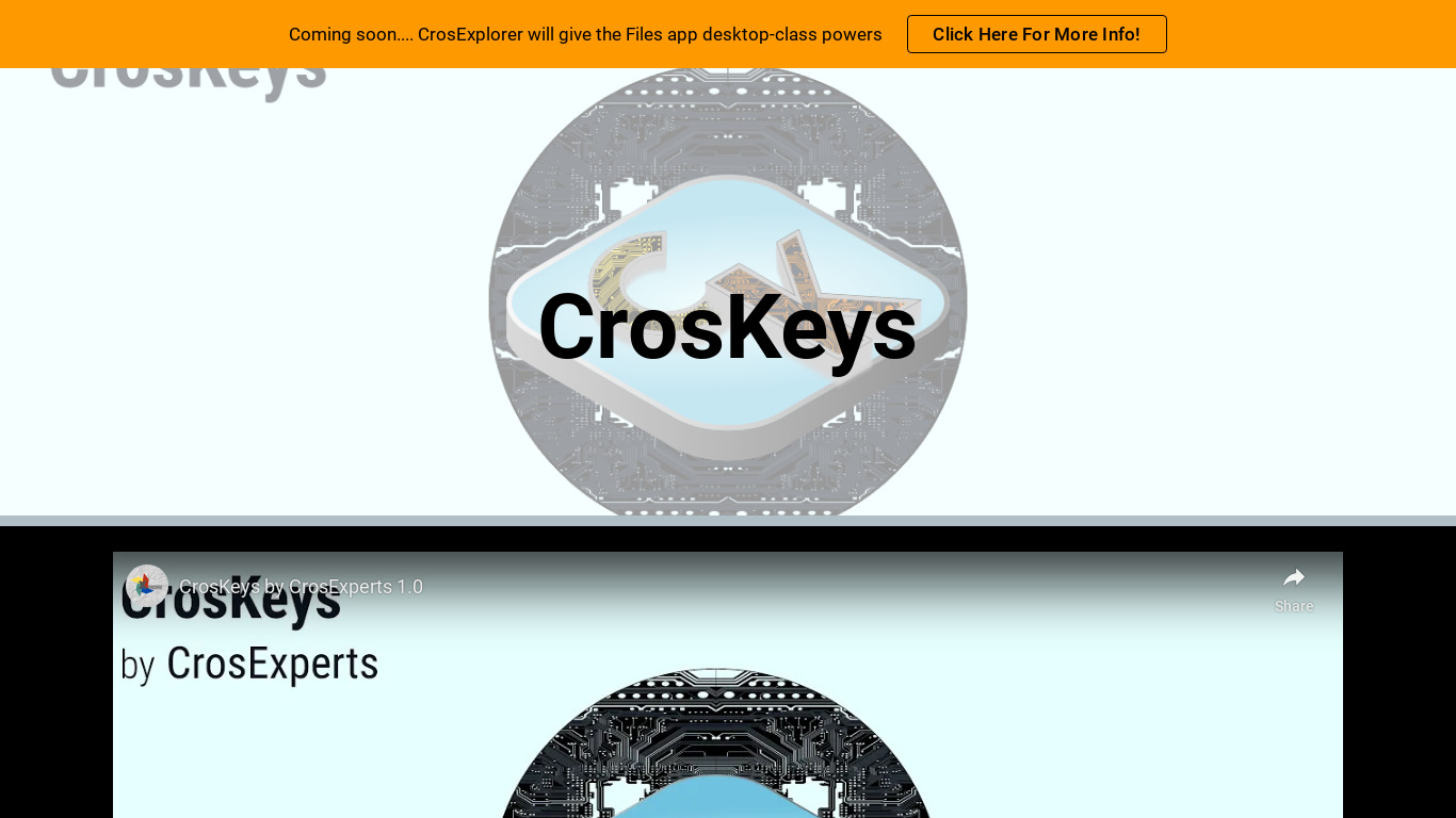CrosKeys by CrosExperts Landing page