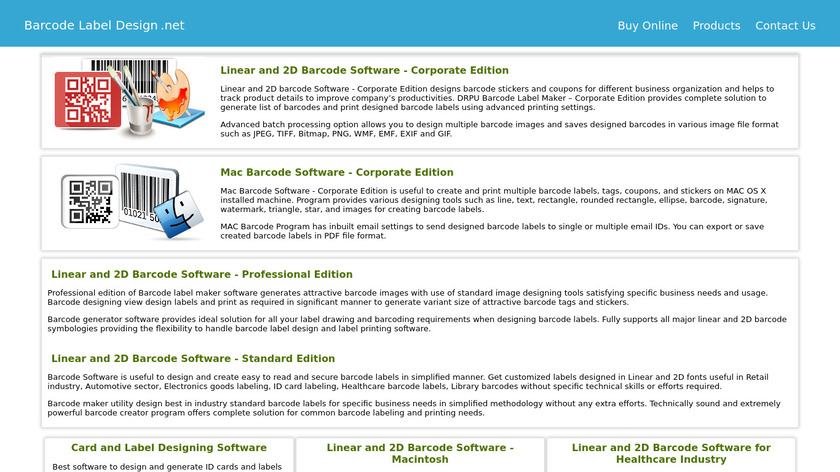 BarcodeLabelDesign.net Landing Page
