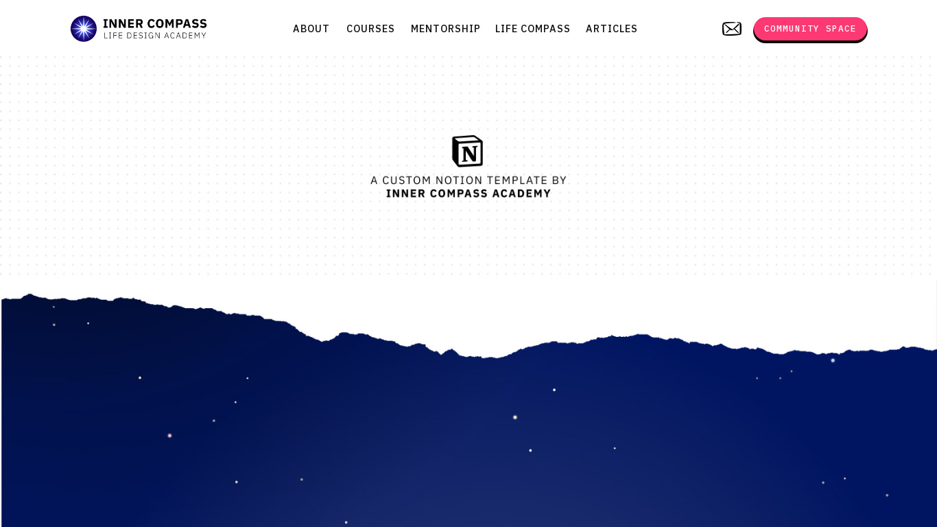 The Life Compass Landing page
