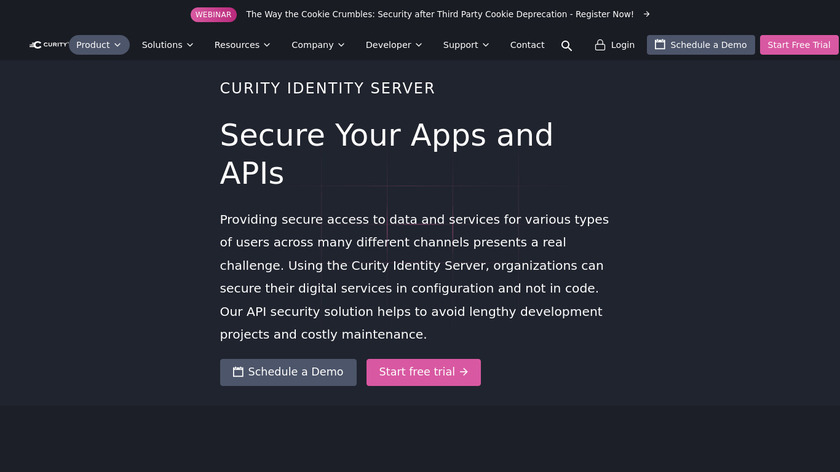 Curity Identity Server Landing Page