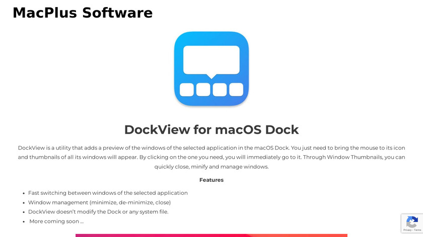 DockView for macOS Dock Landing Page