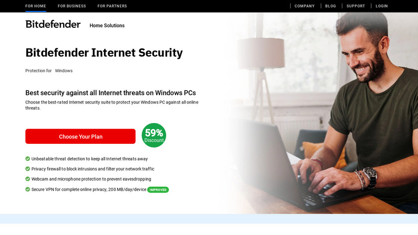 Bitdefender Internet Security Landing Page