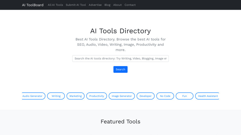 AI Toolboard Landing Page