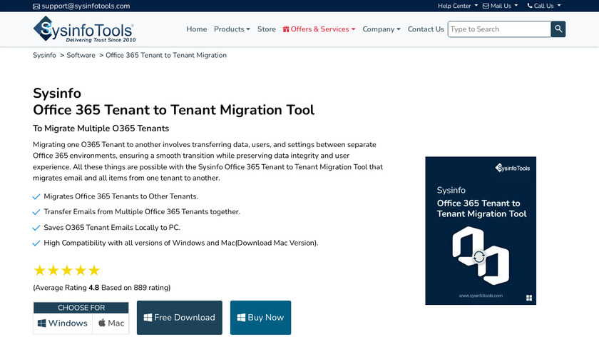O365 Tenant to Tenant Migration Tool Landing Page
