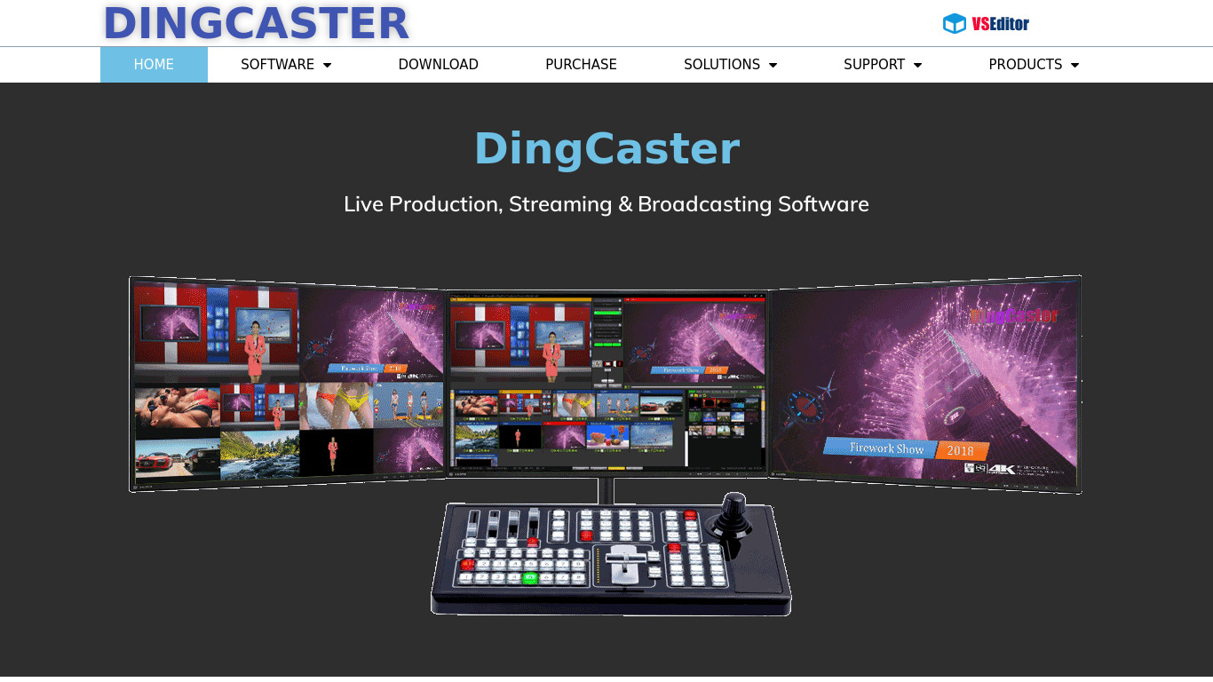 DingCaster Landing page