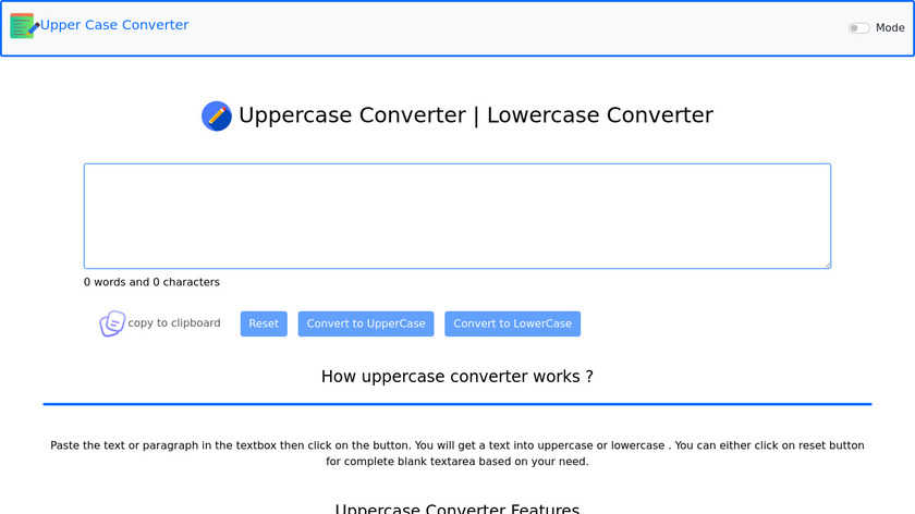Uppercase Converter Landing Page