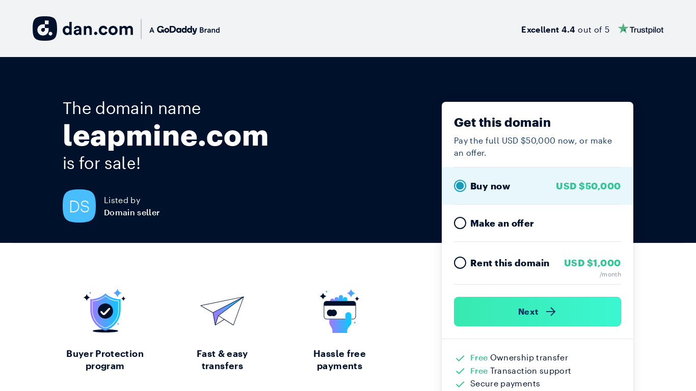 Leapmine Landing page