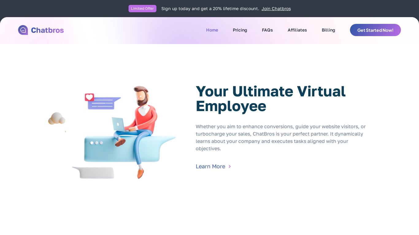 Chatbros AI Landing page