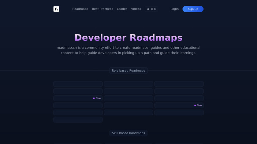 roadmap.sh Landing Page