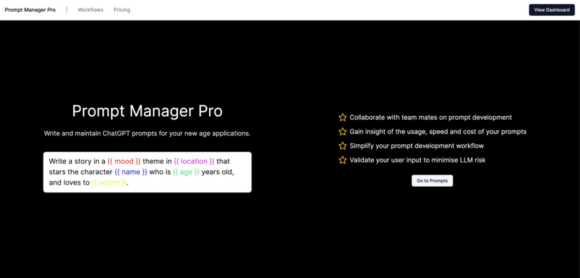 Prompt Manager Pro Landing Page