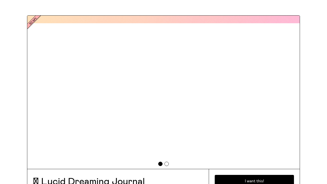 Lucid Dreaming Journal Landing page
