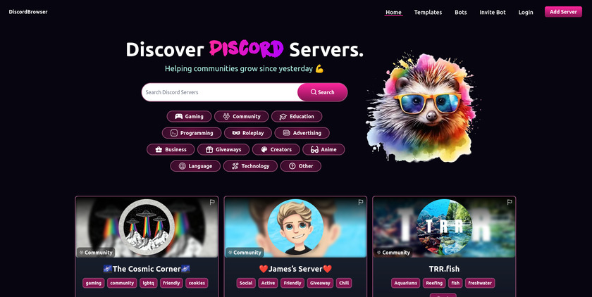 DiscordBrowser Landing Page