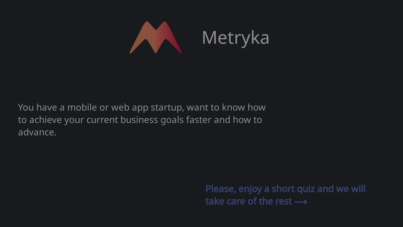 Metryka Landing page