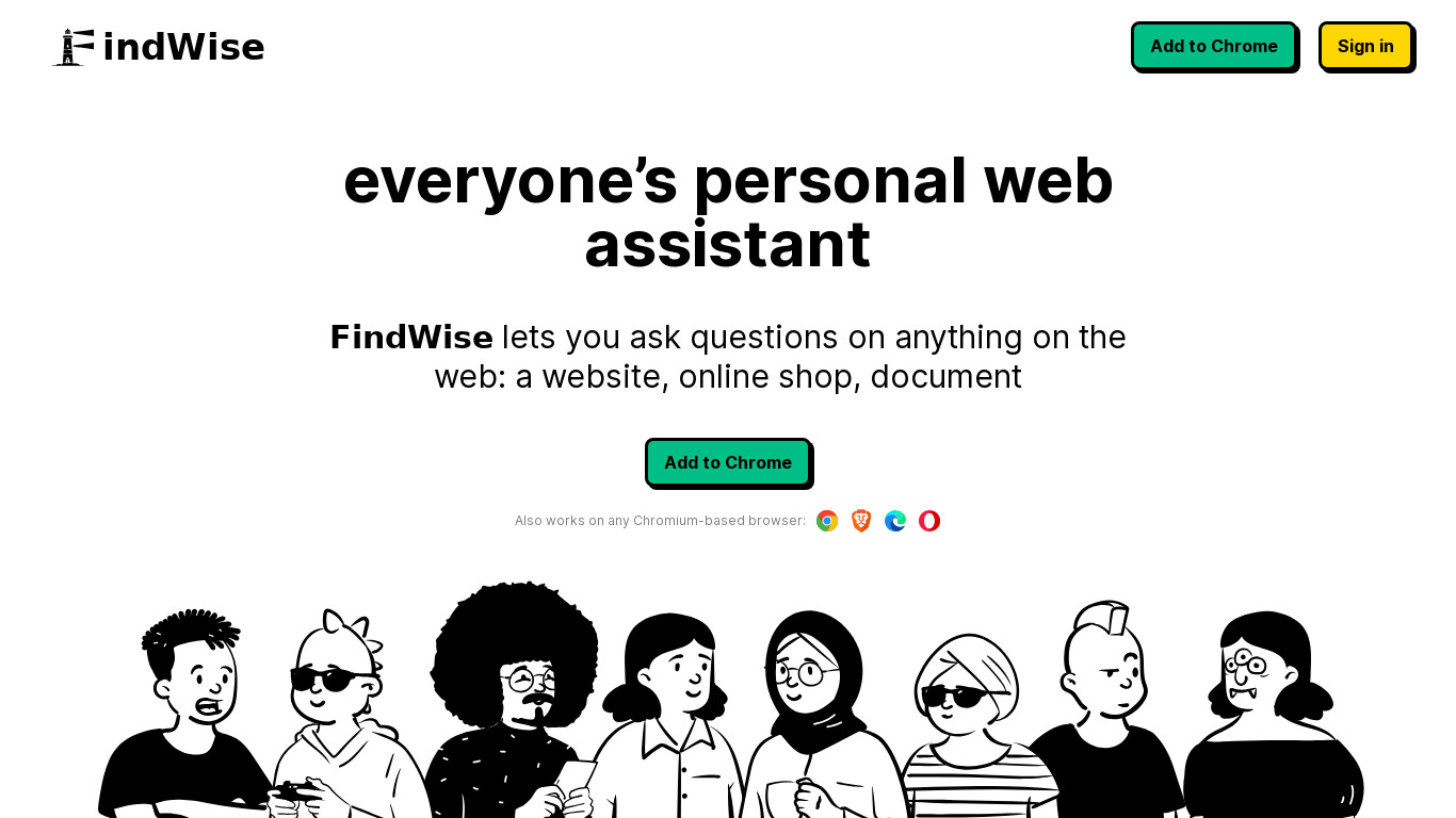 FindWise Landing page