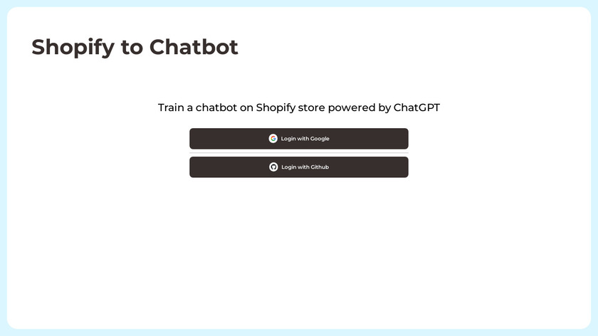 Shopify AI chatbot Landing Page