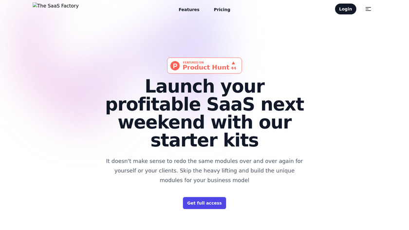 The SaaS factory Landing Page