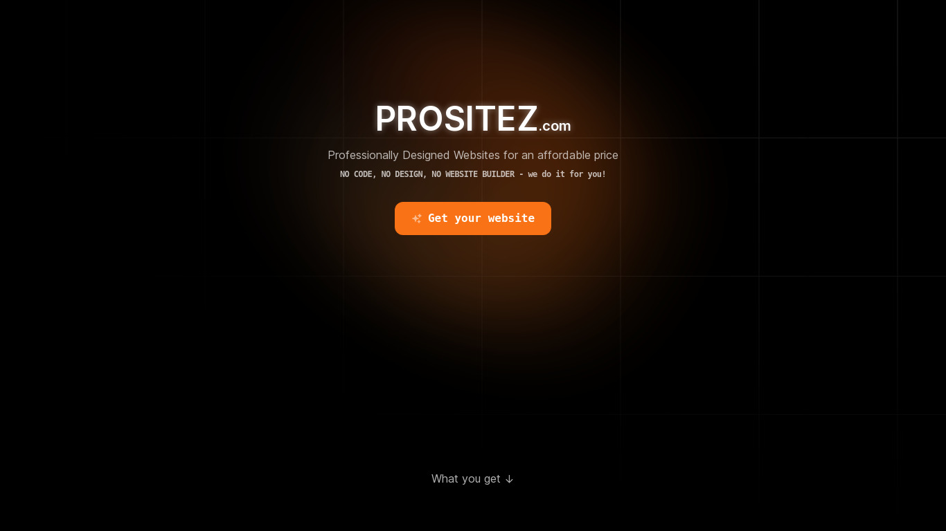 PROSITEZ.com Landing page