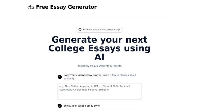 Essay Generator Landing Page