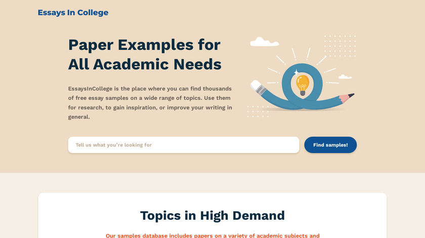 EssaysInCollege Landing Page